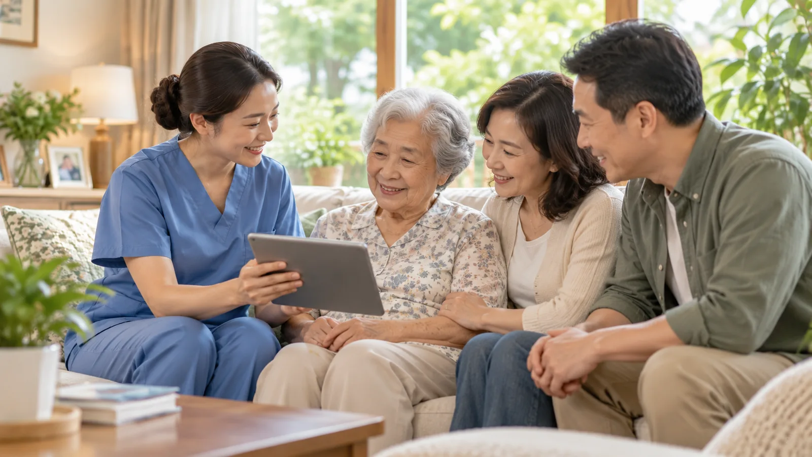 Koordinasi home care lansia bersama keluarga.